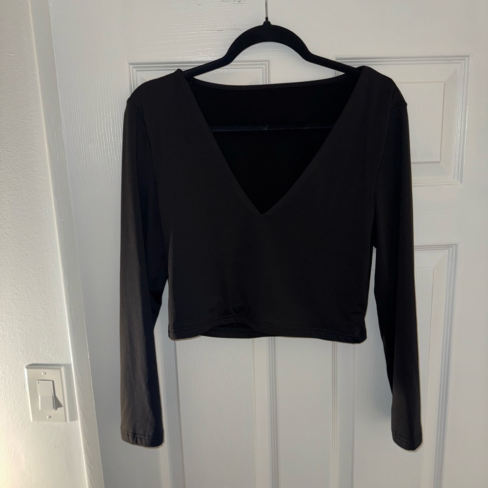 Elegant Black V-Neck Women's Top